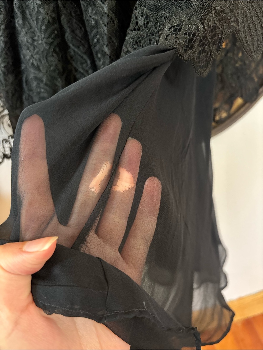 1930s Rare Vintage Black Sheer Silk Lace Dress Bolero Set - Picture 13 of 16